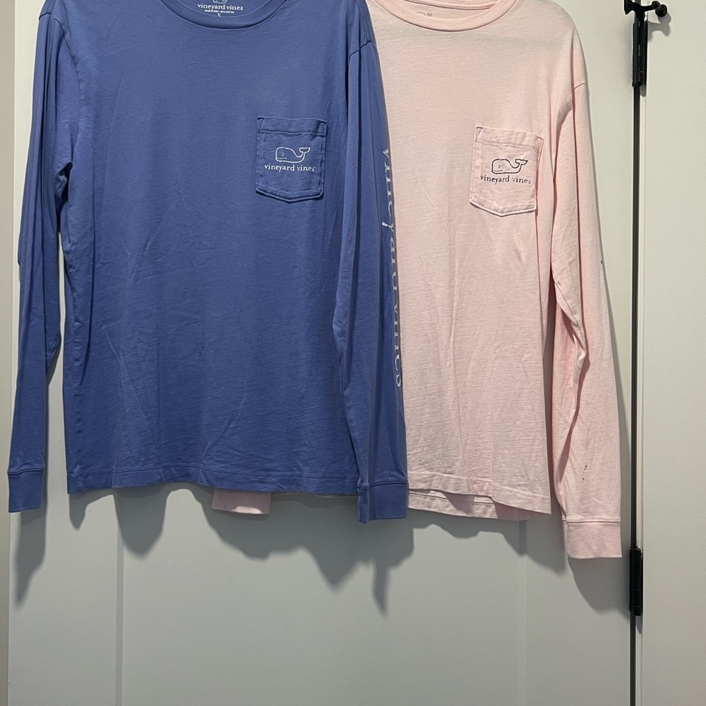 Vineyard Vines Long Sleeve Tees in Pink and Purple for $15 Total